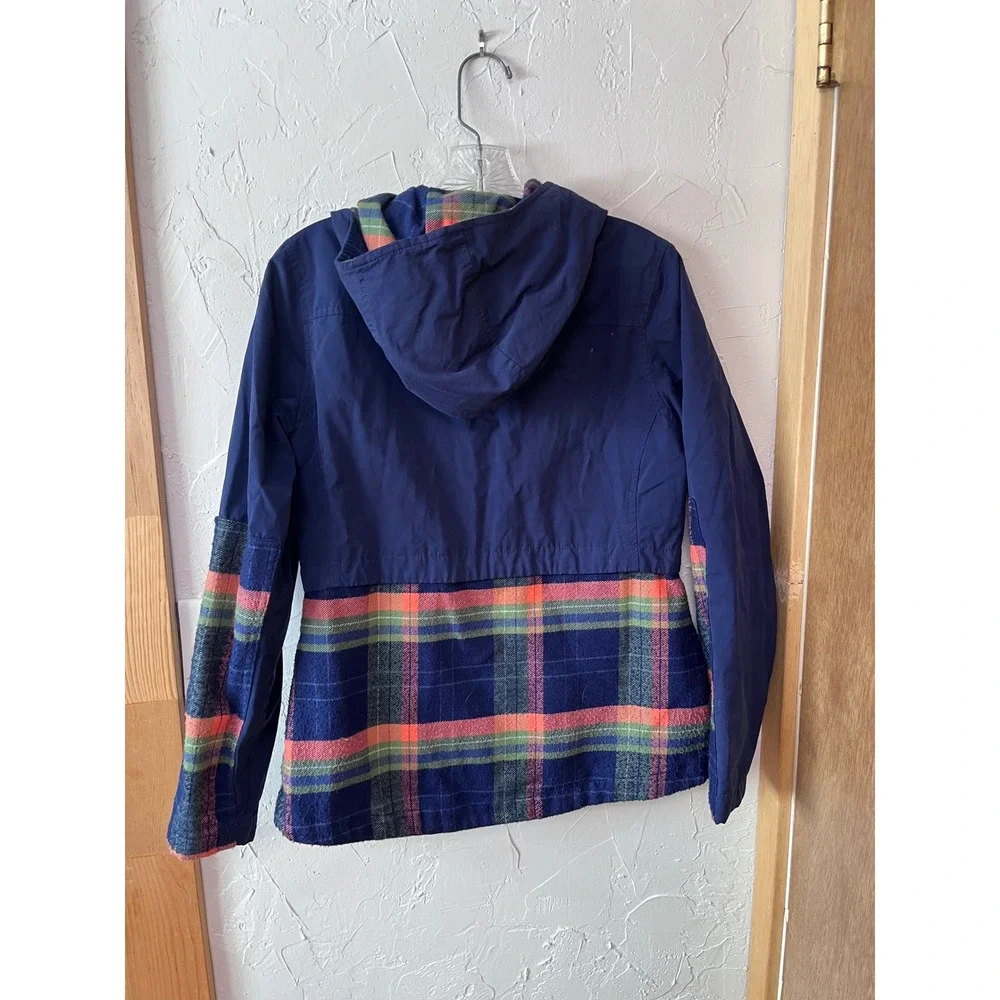 Marmot For Life Hooded Jacket Navy Plaid Lined Size S‎